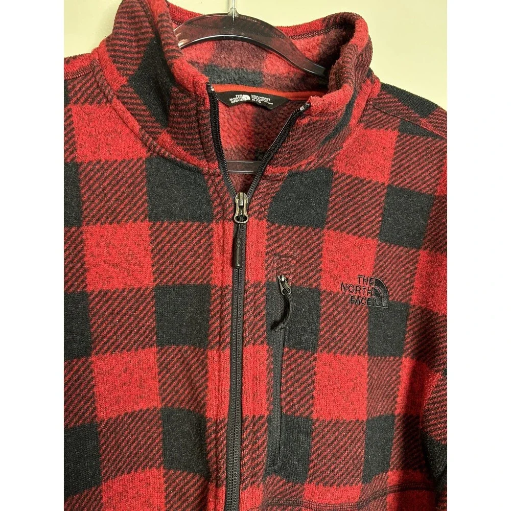 The North Face Gordon Lyons Jacket Men XL 1/4 Zip Fleece Buffalo Plaid Novelty